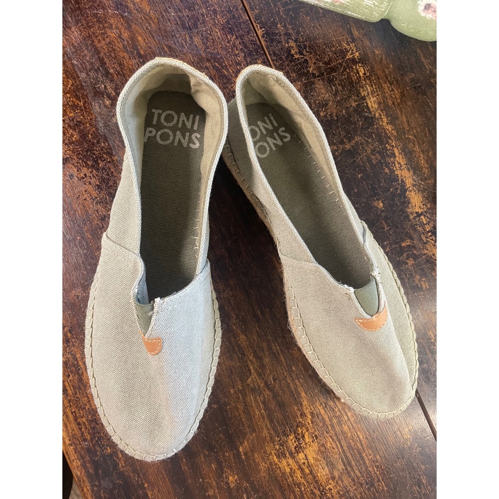 Toni Pons Blanes ER Khaki Grey Canvas Jute Espadrilles EU41 Unisex Slip On Shoes - Picture 5 of 8